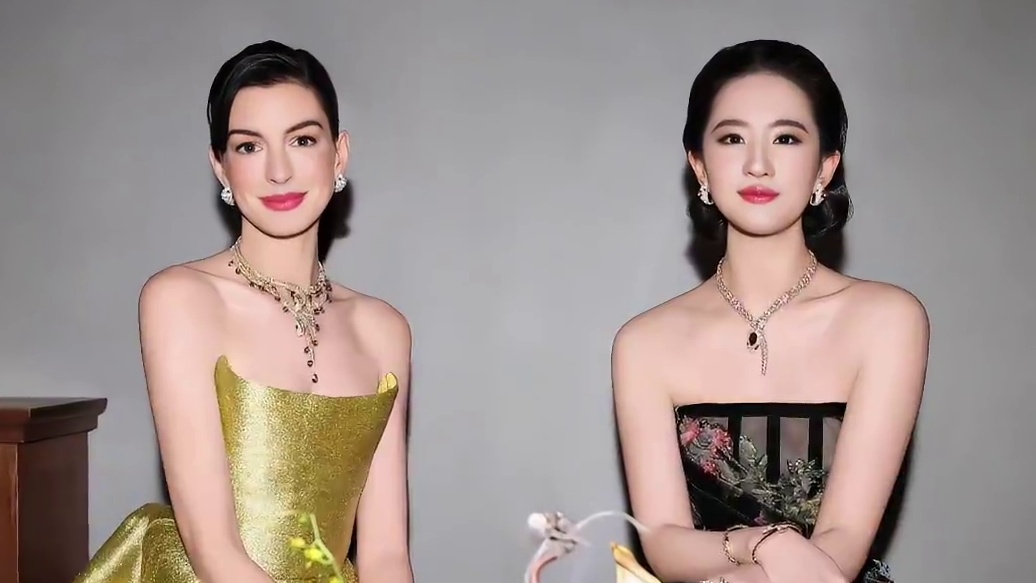 #刘亦菲晒与安妮海瑟薇合影 东方美与西方美的代表~#刘亦菲 #安妮海瑟薇