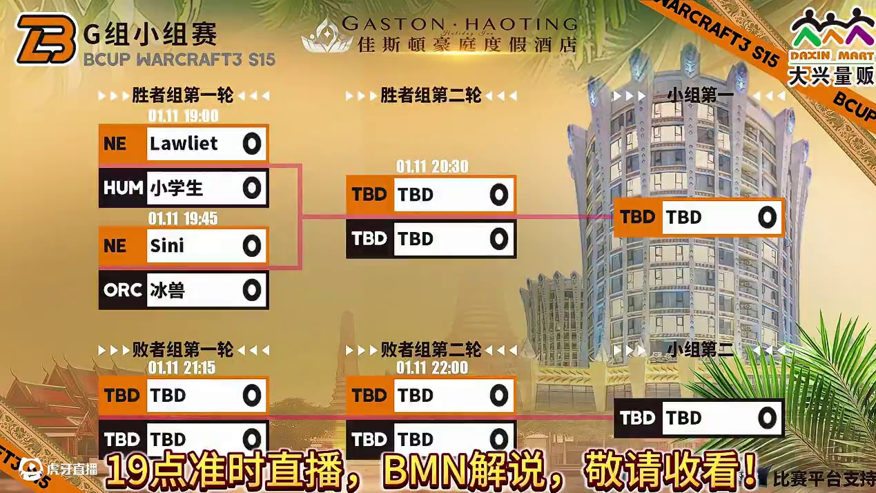 Lawliet，Sini，冰兽，小学生登场！ 1月11日19点直播大兴杯B-cup魔兽争霸赛第15赛