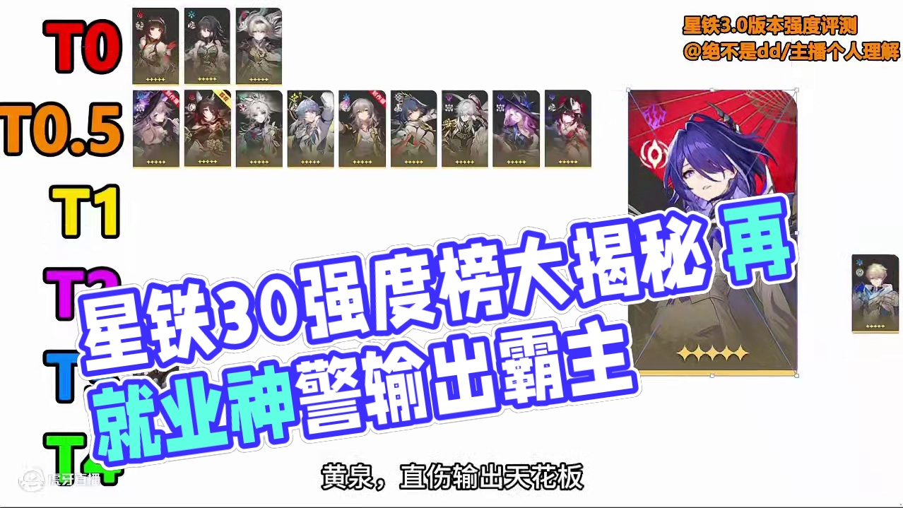 星铁3.0角色强度榜，千万别练错角色了 #崩坏星穹铁道 #再创世的凯歌 #大黑塔