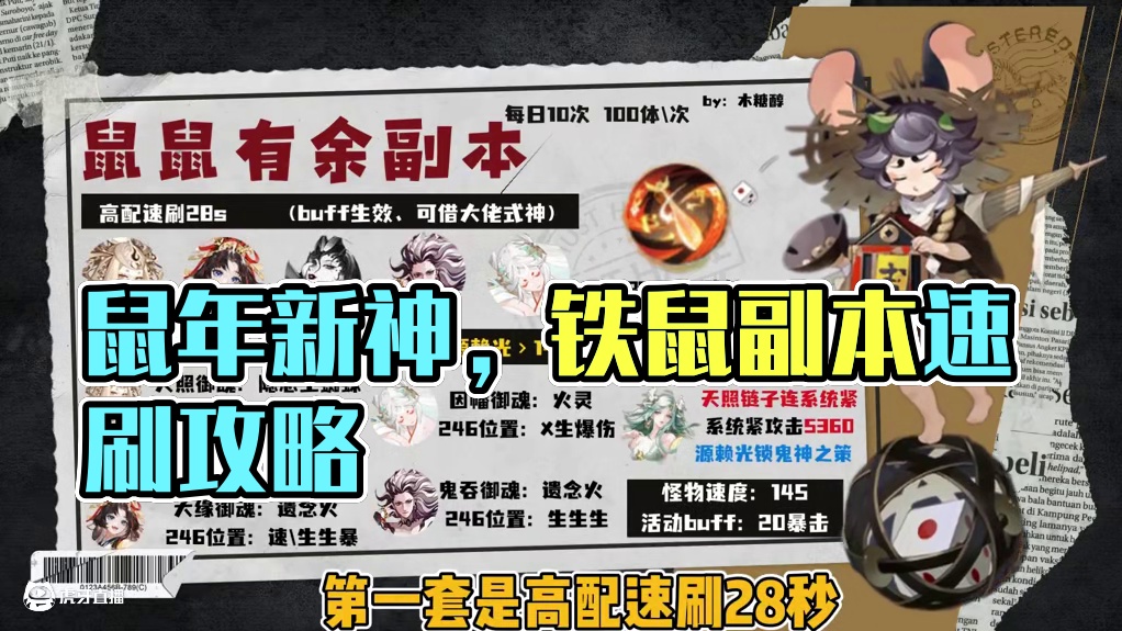 平安雅宴“鼠鼠有余”新年双神爬塔铁鼠副本！ 2套速刷阵容参考！#阴阳师 #我们一起玩过的阴阳师 #阴