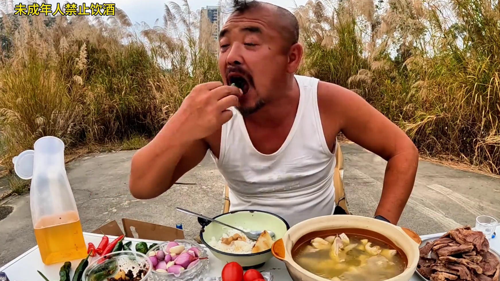 沙和尚野外露营的境界无人能敌，户外野餐牛人，下集#露营美食 #户外露营