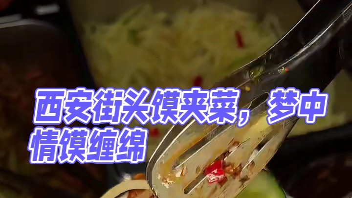 西安街头馍夹菜 这才是我的梦中情馍