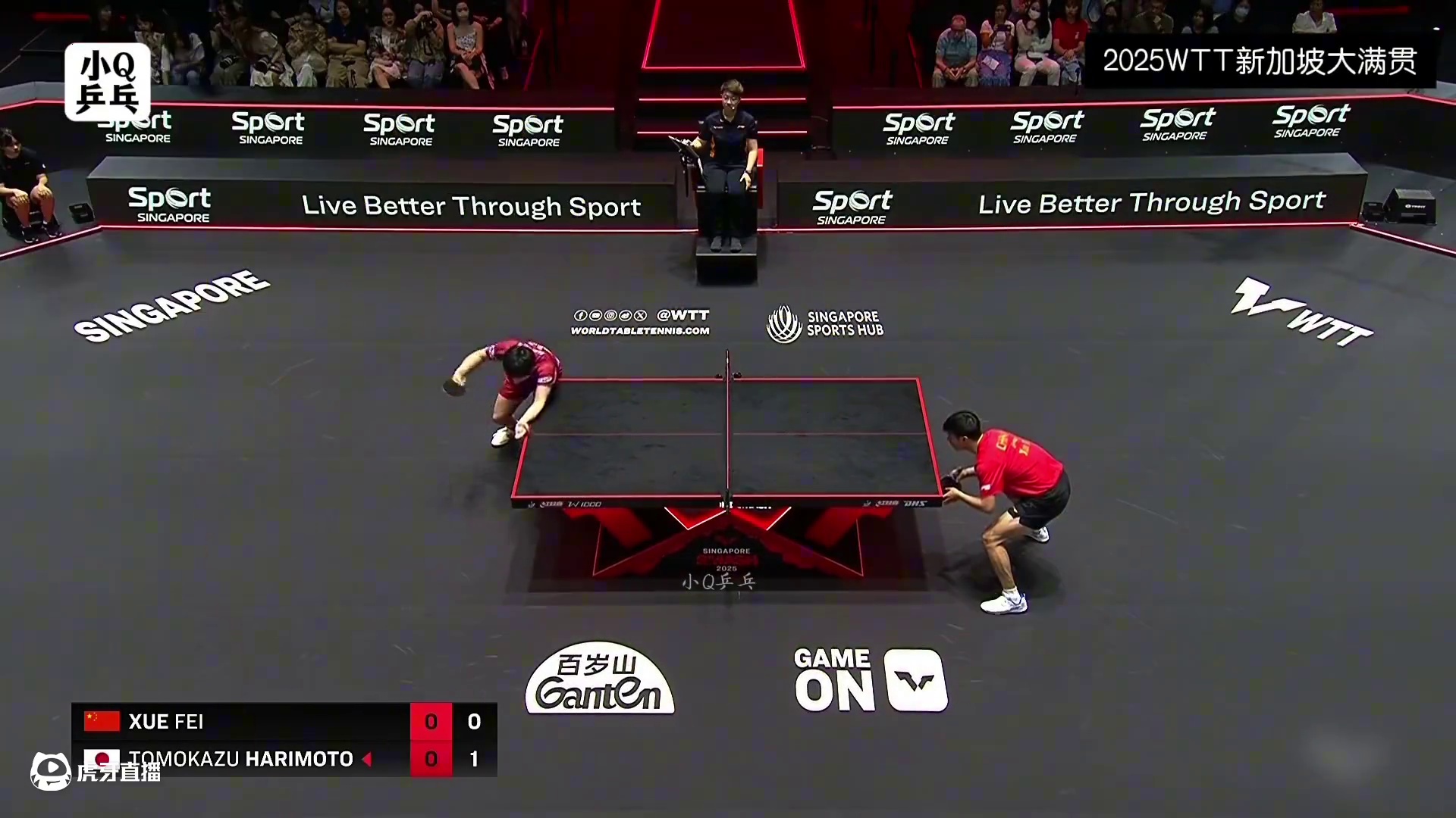 薛飞3-1张本智和（2025WTT新加坡大满贯·男单1/16决赛）#乒乓球 #国乒 #wtt新加坡大