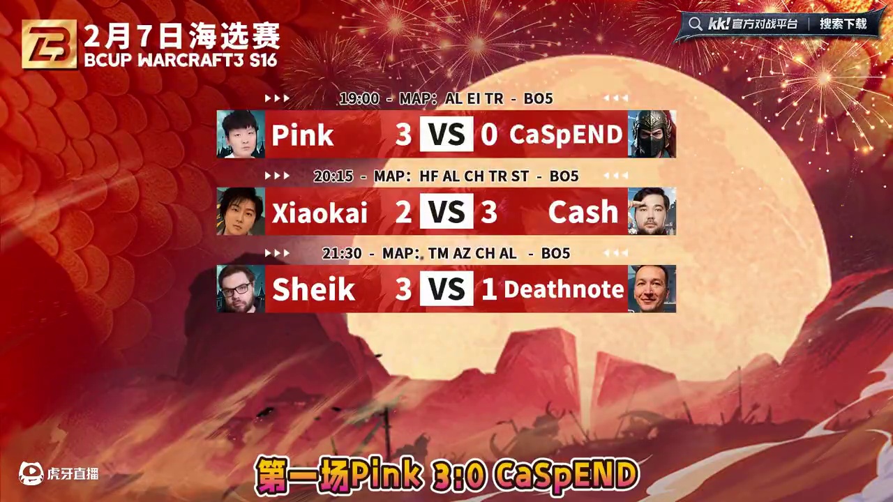 B-cup第16赛季海选战罢，正赛分组确定！ 2月7日B-cup魔兽争霸赛第16赛季预选赛第2天战报