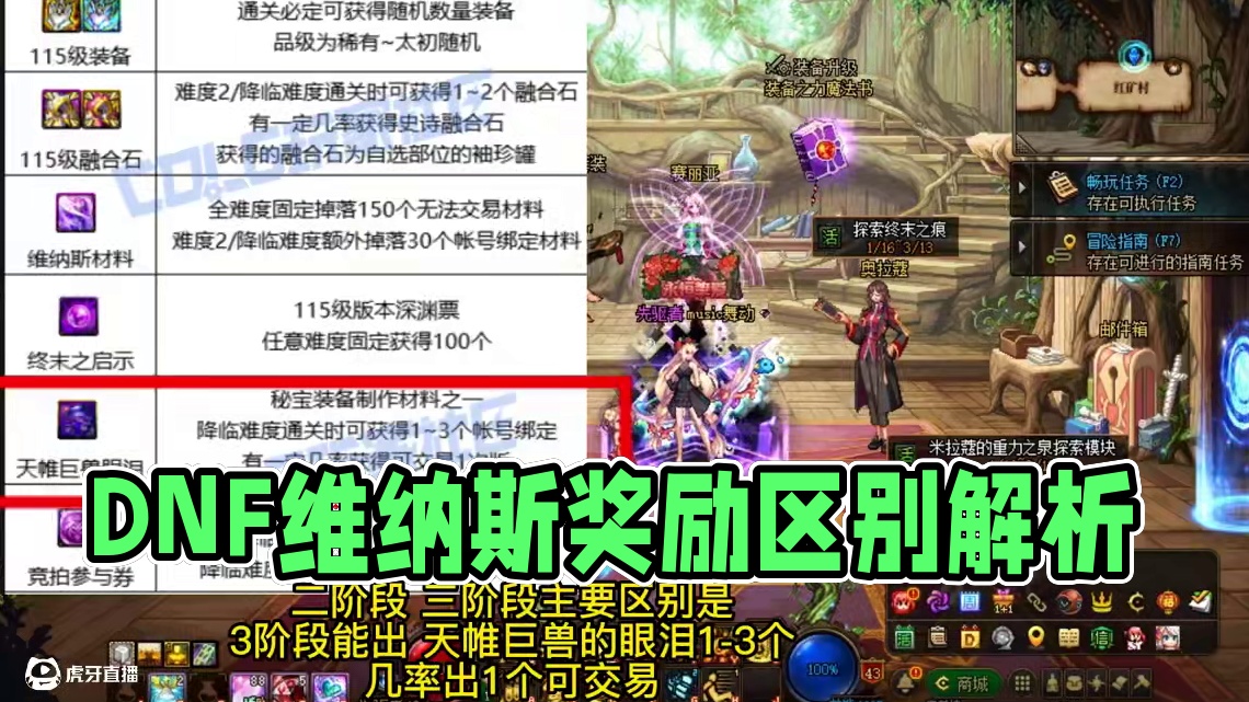 dnf维纳斯难度奖励区别，打什么难度最合适 #DNF #DNF超越者激励计划 #DNF重力之泉再次闪