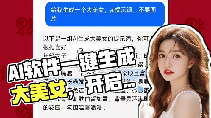 #即梦AI  一键复活大美女，AI带你开启新的生活 视频制作使用了即梦AI软件的“视频S2.0” 图