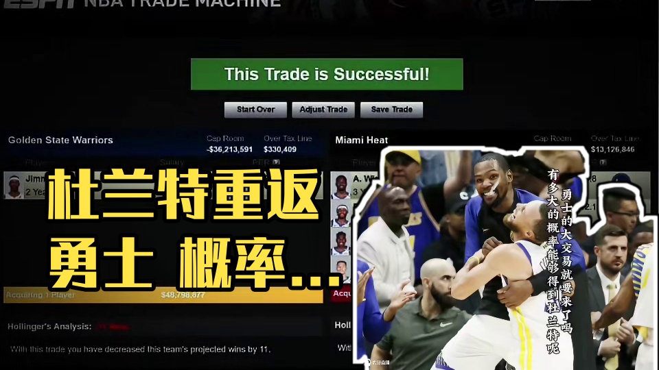 杜兰特有多大概率能够重返勇士呢？