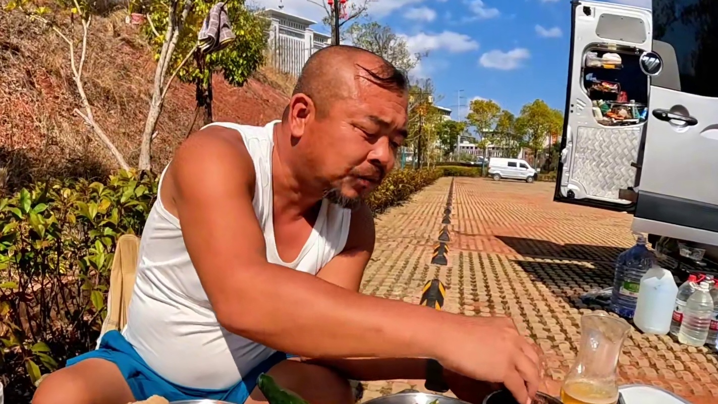 简单的一个辣椒炒肉，只要沙大厨一经手，必是经典#露营美食 #自驾游