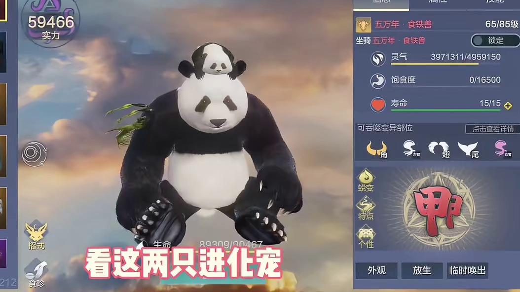 新进化宠螭吻飞行测试，它的速度究竟算不算快，螭吻VS熊猫 #妄想山海 #妄想山海四周年 #螭吻 #游