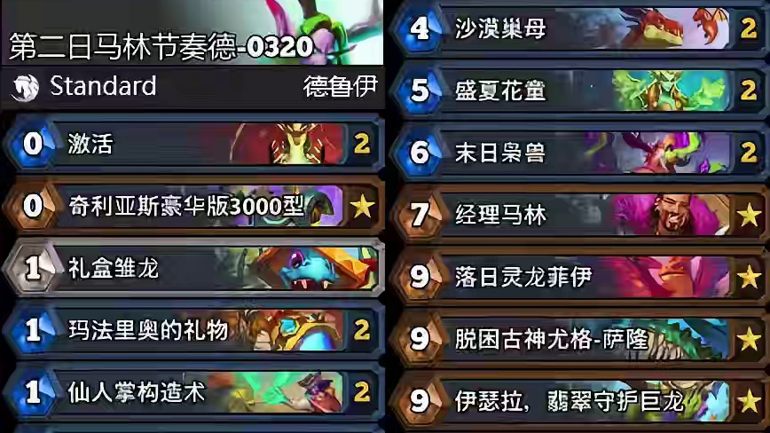 如何打德？这些卡组非常管用！第二日大数据卡组速报 #炉石传说 #漫游翡翠梦境 #标准卡组 
马林节奏