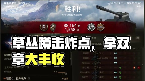 坦克世界草里蹲也能拿双章？1357：我蹲故我在！ #坦克世界 #游戏日常 #游戏推荐