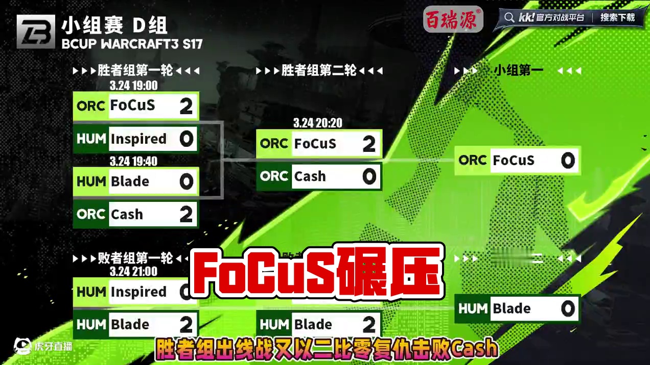FoCuS，Blade携手出线！ 3月24日19点直播B-cup魔兽争霸赛第17赛季D组小组赛！#魔