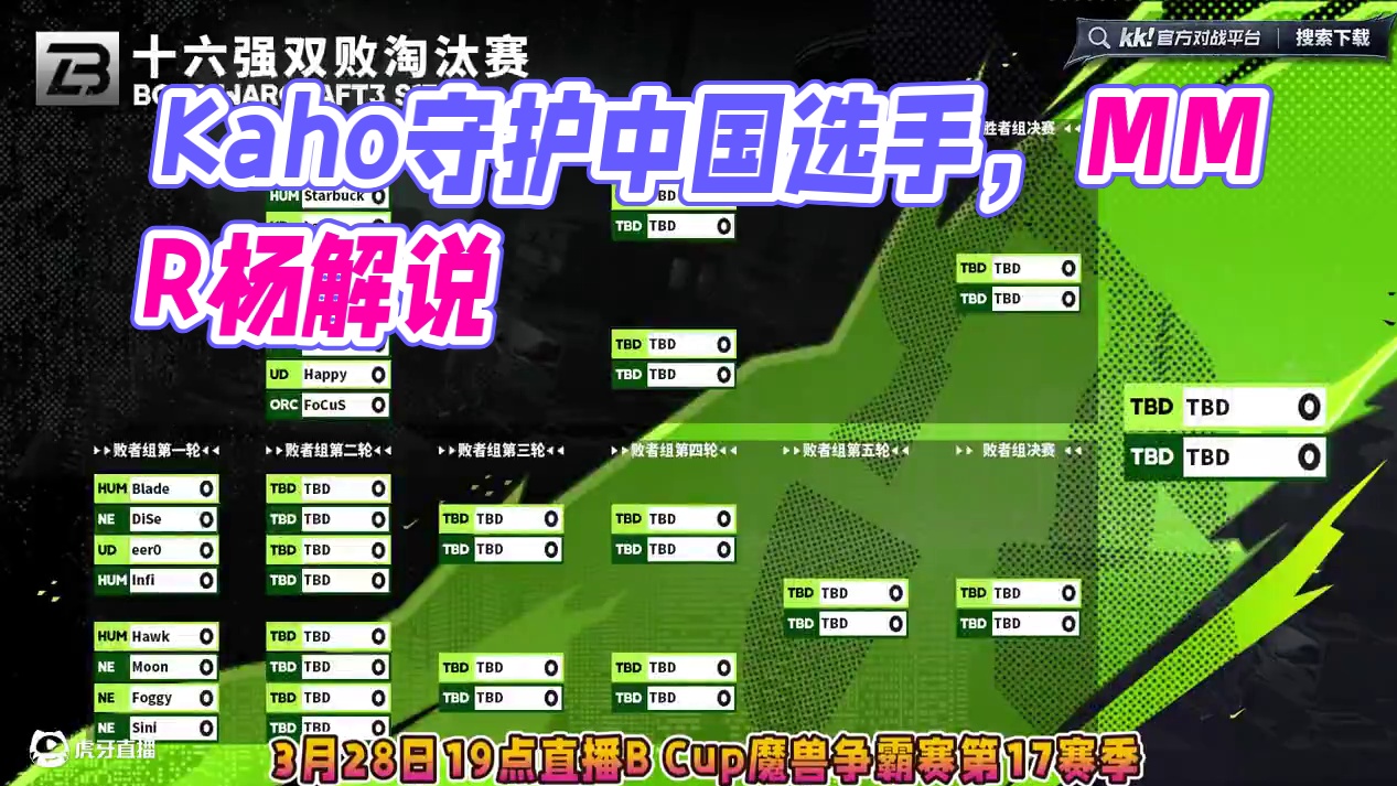 Kaho守护中国选手胜者组荣耀！ 3月28日19点直播B-cup魔兽争霸赛第17赛季淘汰赛第1天！#