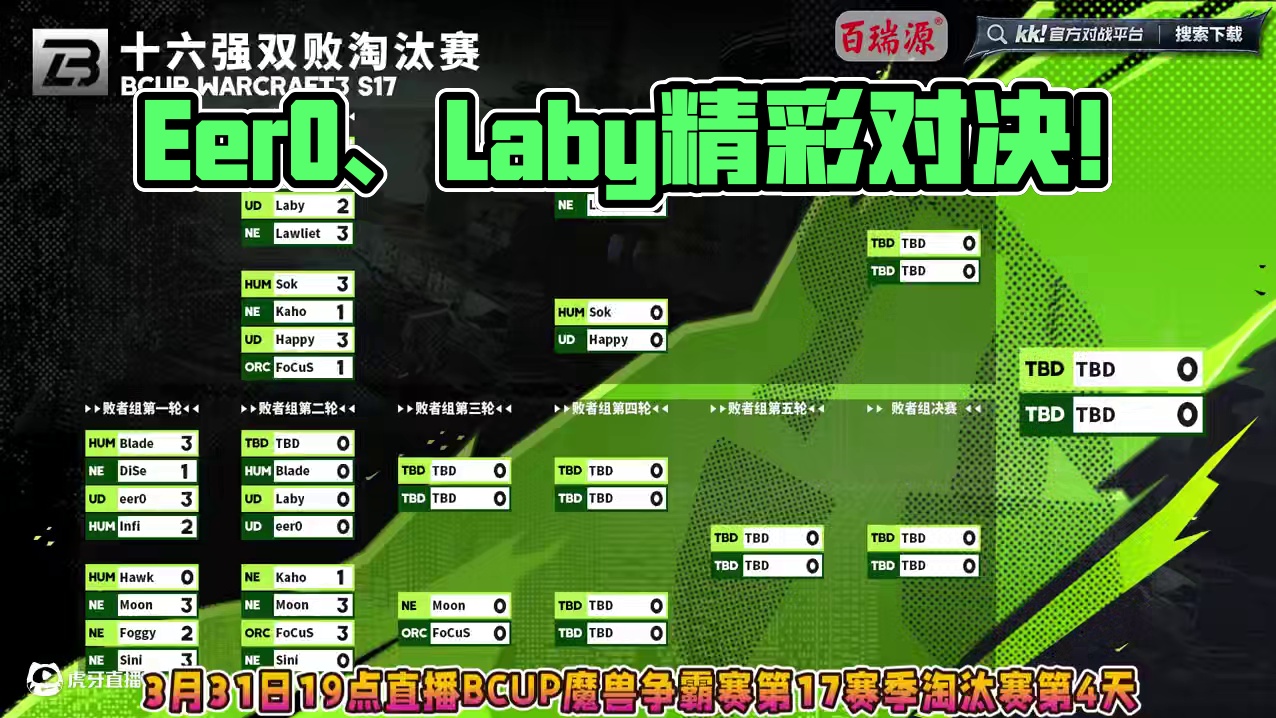 Eer0，Laby，星巴克，Soin，Happy，Sok登场 3月31日19点直播B-cup魔兽争霸