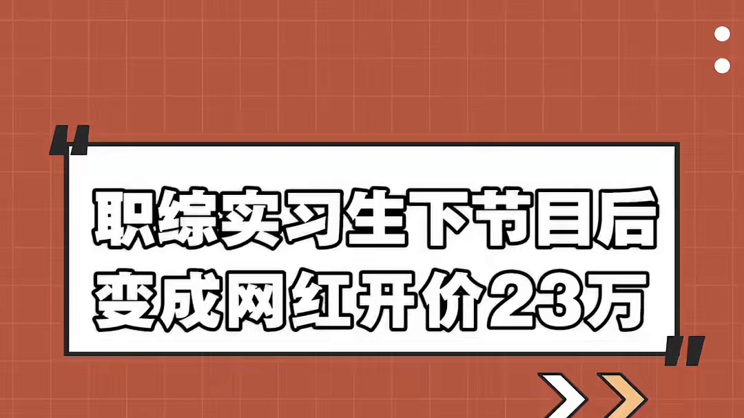 职综实习生下节目后 变成网红月入百万！！