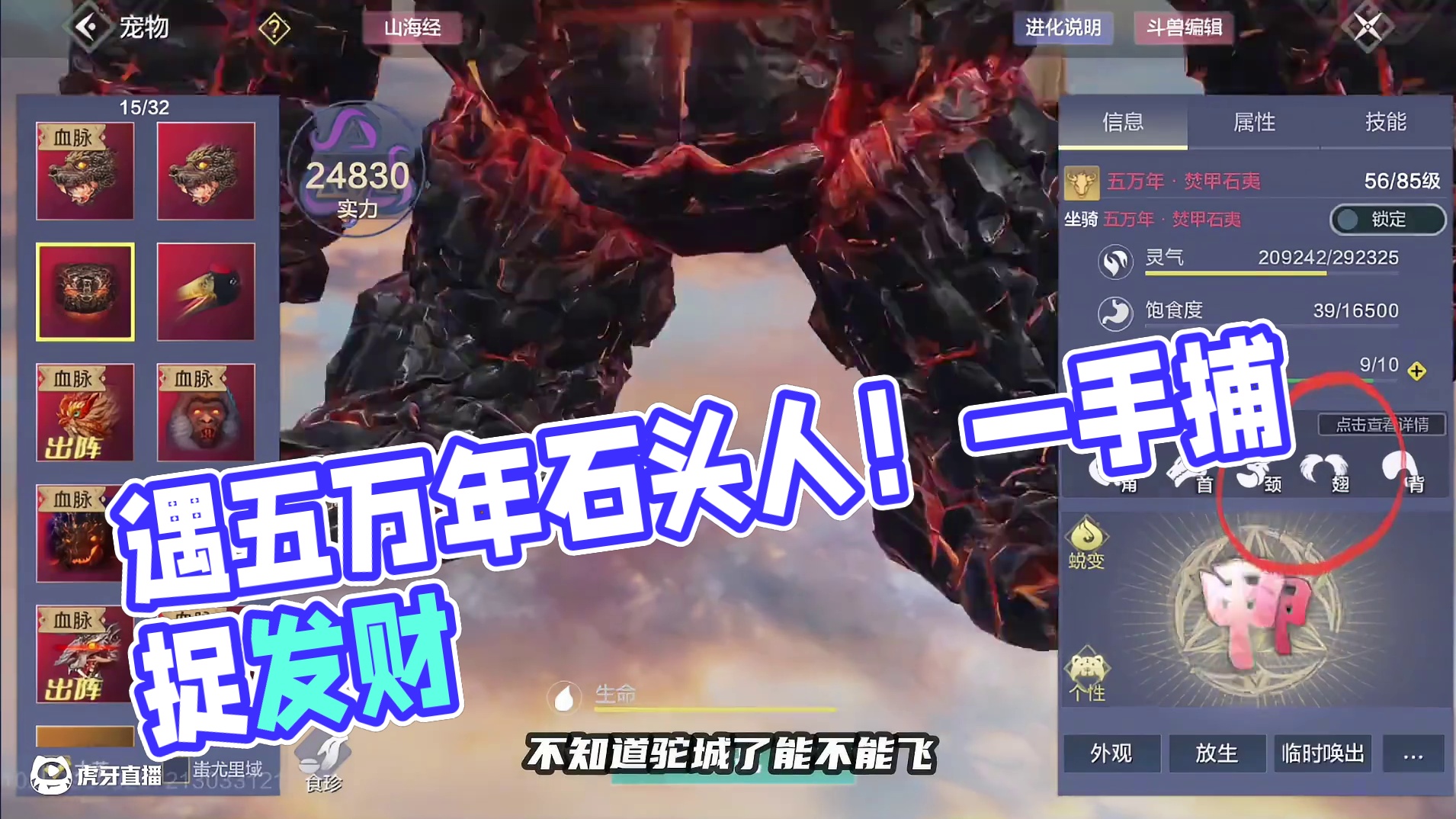 中山遇到五万年石头人！直接捕捉一手，发财了 #妄想山海