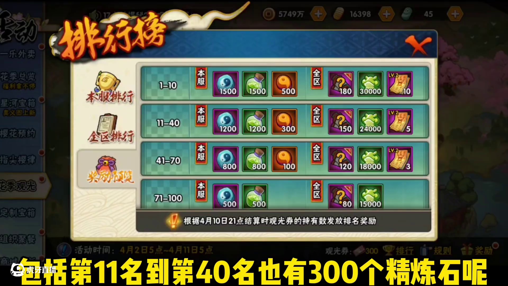 樱花季观光活动详细玩法介绍4.2号今日答案【预测粉衣冠军】青衣蓝衣出局越早压赔率越高每天下午5:00