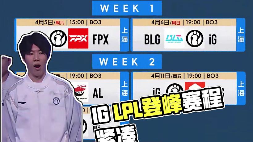 LPL登峰組賽程：IG前4天打3場，賽程超緊密，這么薅羊毛嗎 #ig #TheShy #lpl