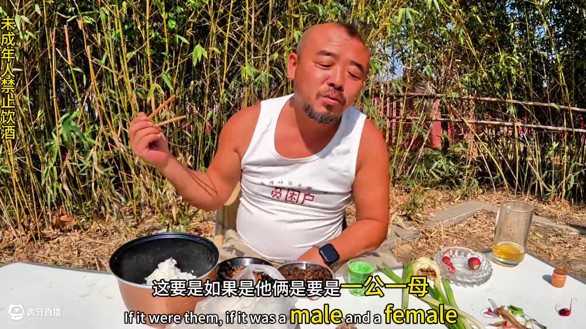 沙和尚在临沂竹林下晚餐，与狗结下不解情缘，厉害#穷游 #流浪