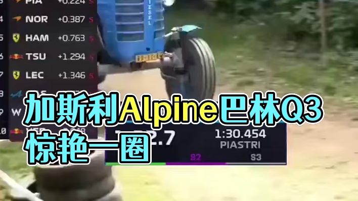 加斯利驾驶Alpine的拖拉机在巴林排位赛Q3的精彩一圈 #加斯利 #F1 #一级方程式 #Alpi