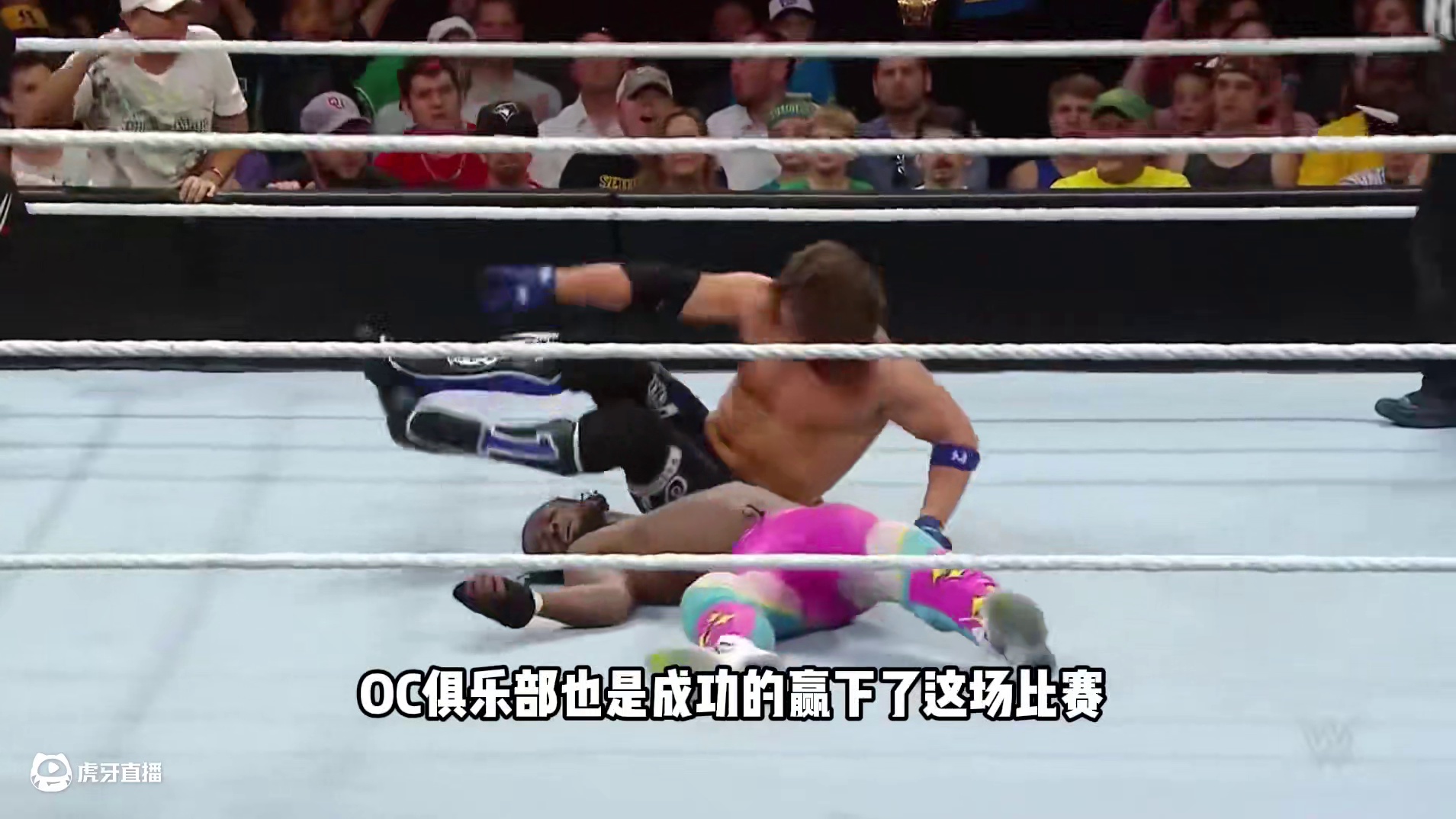 #wwe #摔角 #AJ斯泰尔斯 AJ斯泰尔斯通过卤蛋兄弟的帮助在合约公文包大赛击败了约