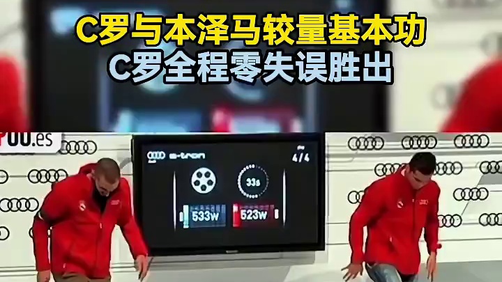 C罗与本泽马基本功较量！全程零失误！#足球