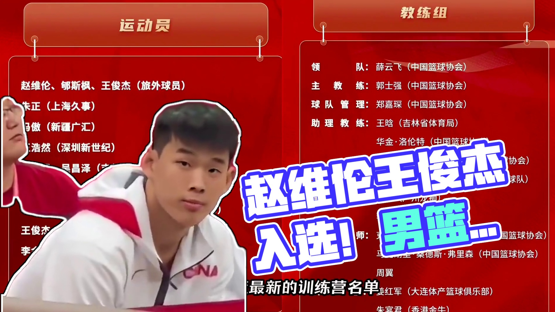 赵维伦朱正纷纷入选！男篮训练营名单有多值得期待？