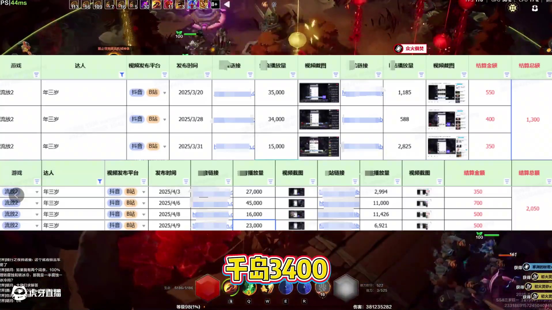 一万粉丝的游戏主播，4月收入有多少？做一个总结吧。 #流放之路2 #火炬之光无限 #游戏主播 #玩的