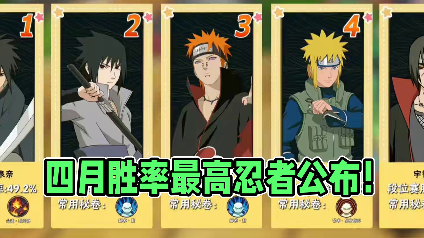 四月份决斗场胜率公布！不知道练什么忍者的可以看看！ #火影忍者手游