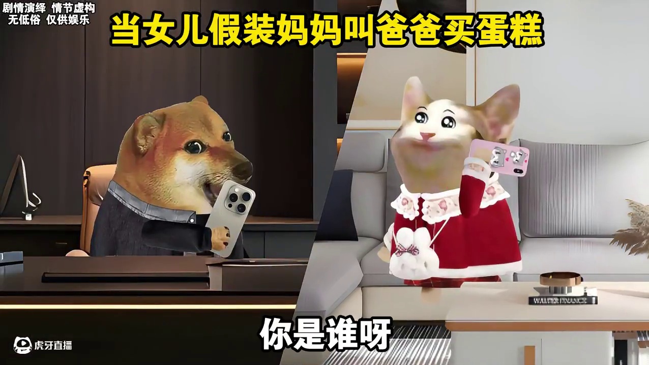 当女儿假装妈妈叫爸爸买蛋糕 