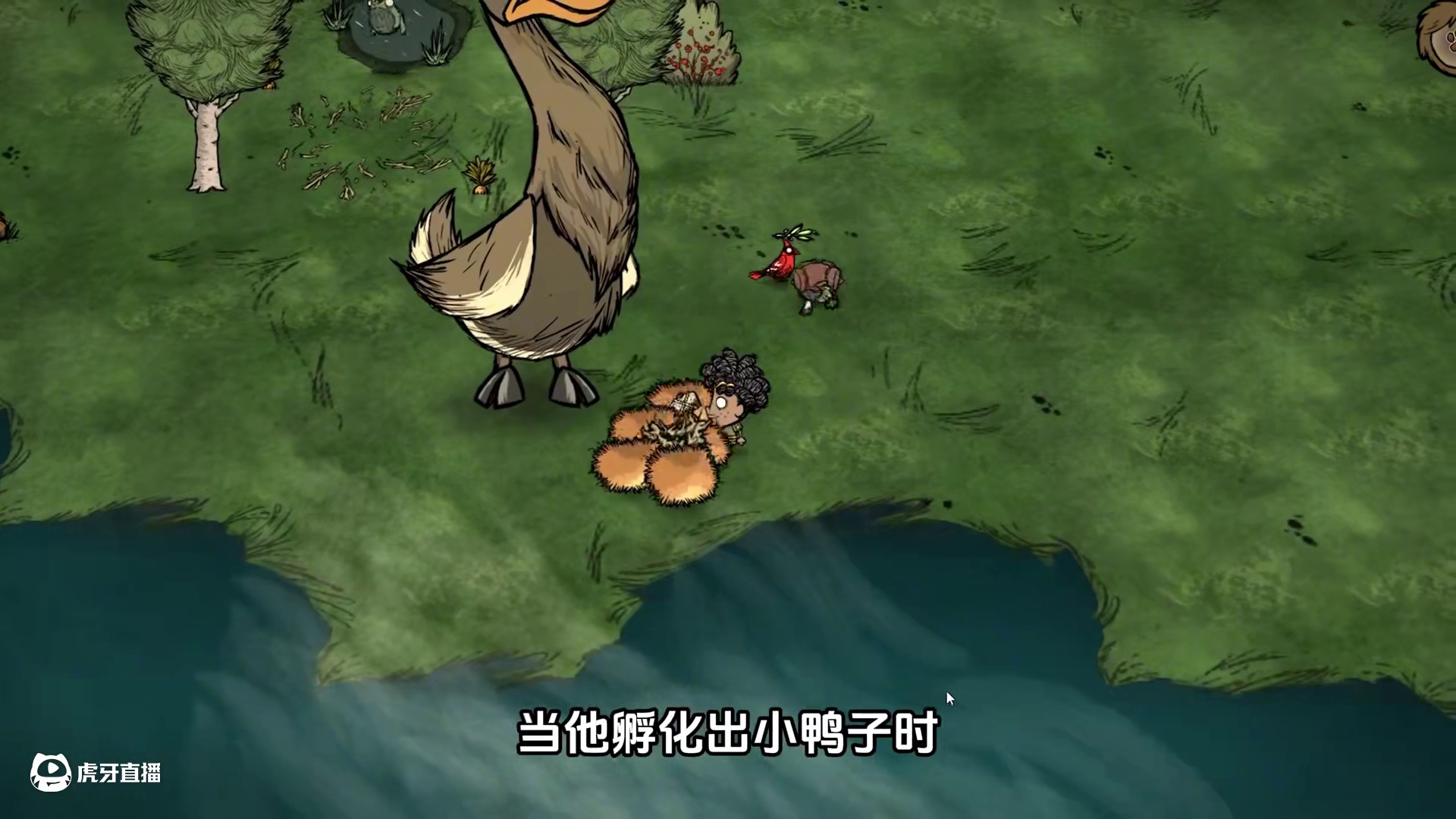 饥荒联机沃尔特：弹弓小子一人单挑五只麋鹿鹅 #饥荒