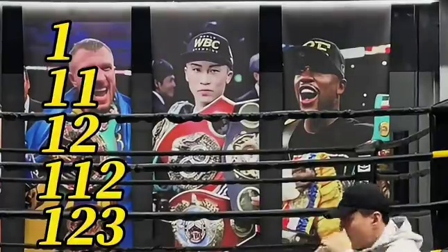 1:前直拳       2:后直拳
3:前摆拳      4:后摆拳
5:前勾拳      6:后摆