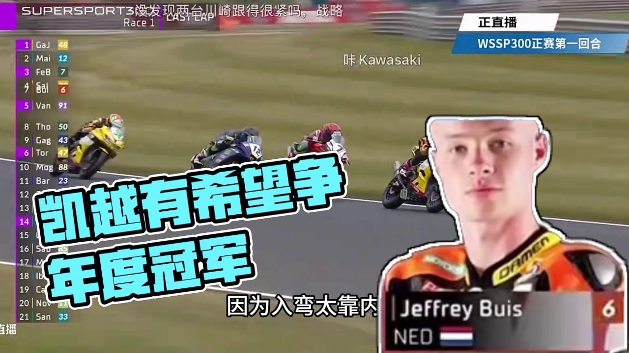 终点前牙都快咬碎了，看得出来凯越有争夺年度冠军的希望啊！ 尾弯距离终点线太远了，明天别当破风手了，期