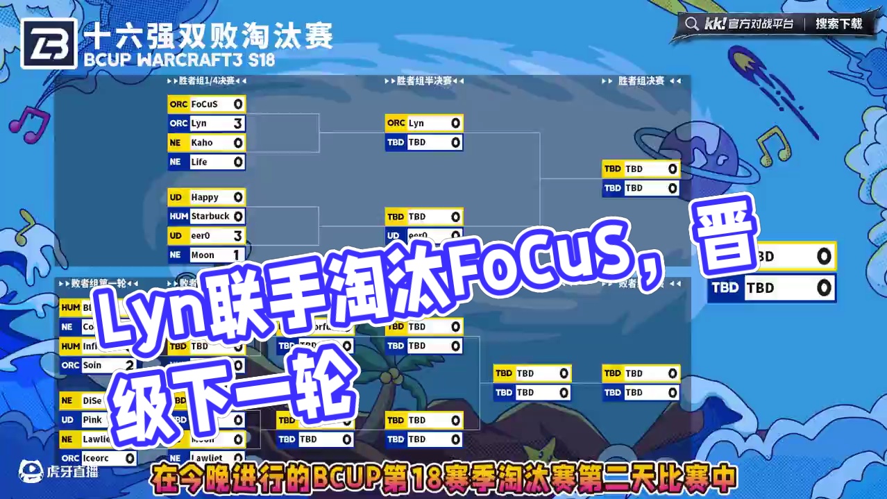 Lyn神联手精灵王淘汰FoCuS！ 5月17日B-cup魔兽争霸赛第18赛季淘汰赛第2天战报！#魔兽