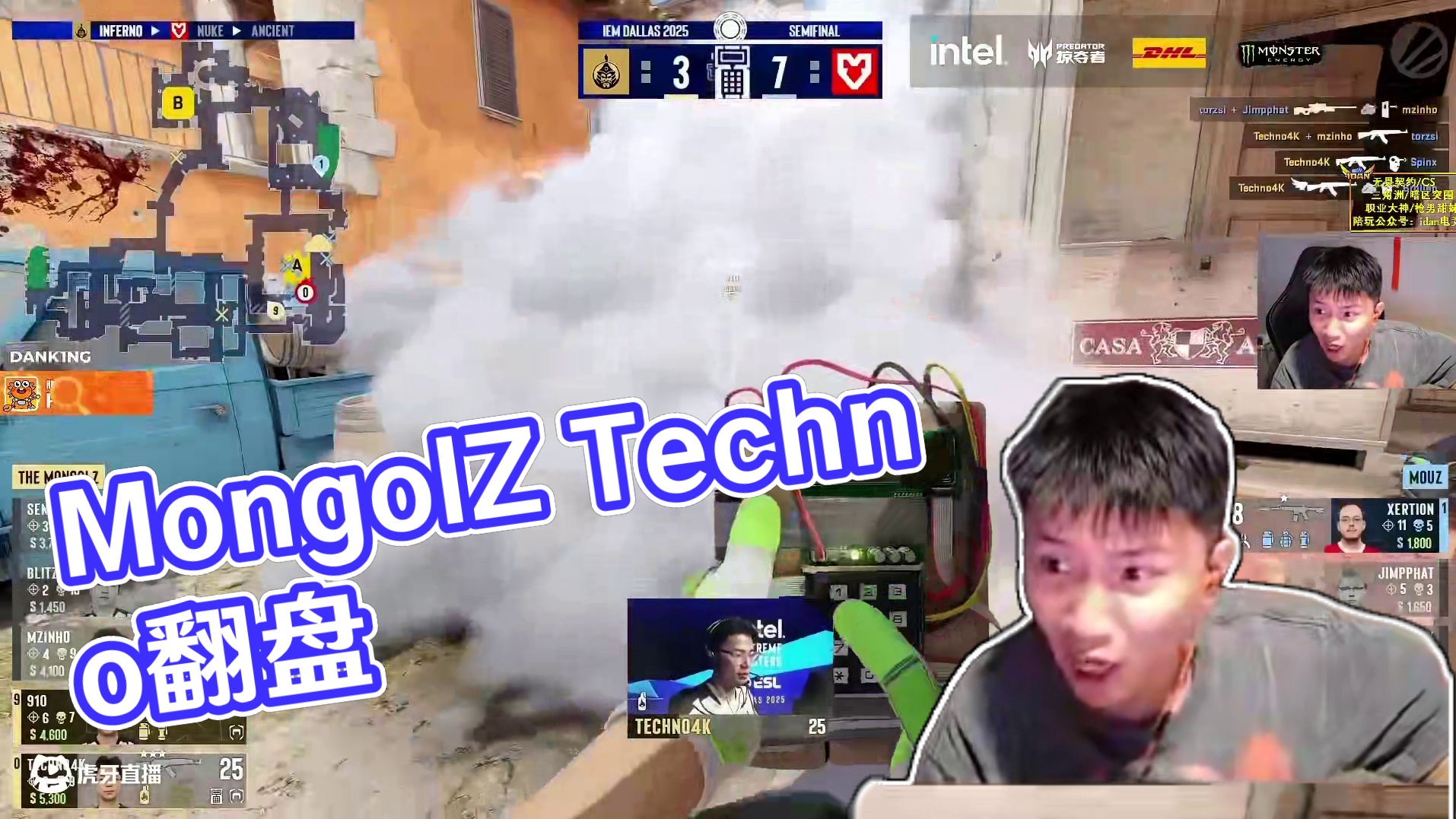 The MongolZ 2v4残局翻盘 Techno三杀神仙空爆