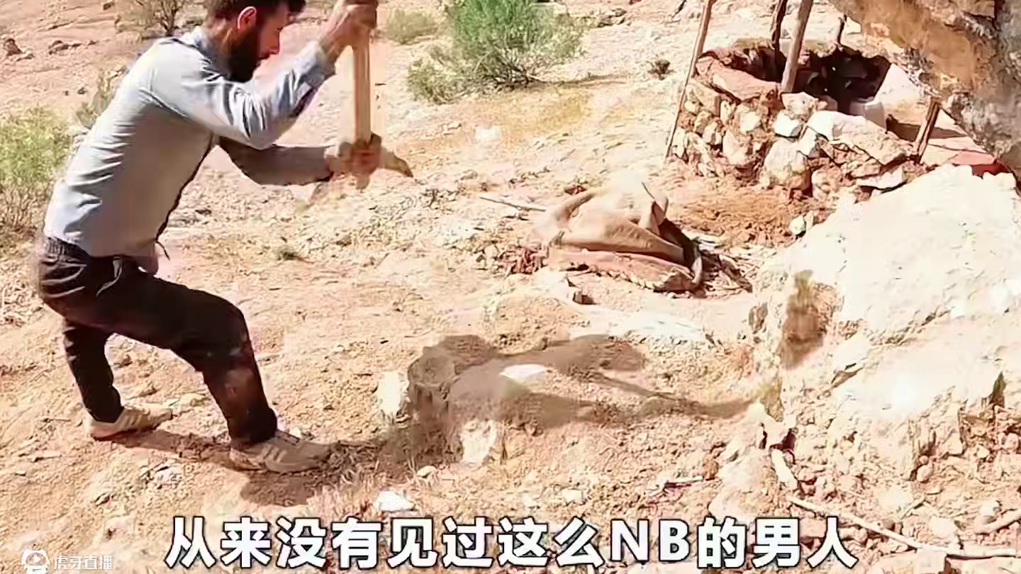 一口气看完男人带着全家人放牧，在天然石洞内搭建庇护所 #解压 #原始技术 #野外建造