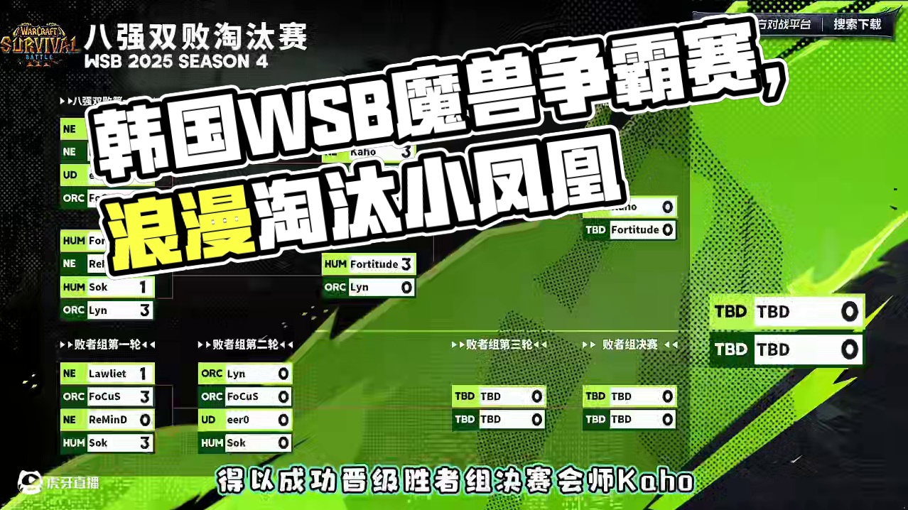 浪漫进胜决，小凤凰出局！ 5月28日韩国WSB魔兽争霸赛2025年第4赛季淘汰赛第2天战报！#魔兽争