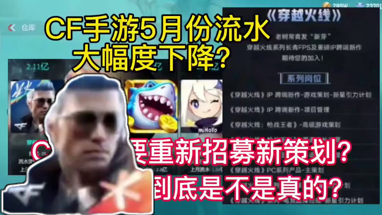 CF手游5月份流水大幅度下降？CF手游要重新招募新策划？这两件事到底是不是真的？#CF手游 #CF手