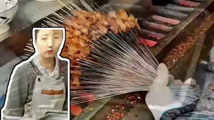 马乐烤肉，1.2一串，不愧是排队王～