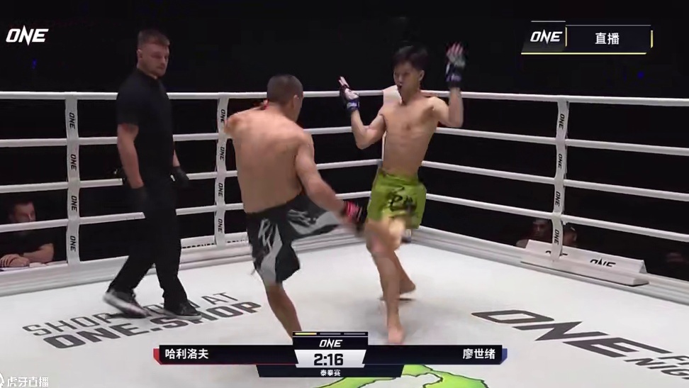 #白鲨格斗 廖世绪 ONE巅峰系列赛首战对阵和罗塘硬拼三回合的哈利洛夫。未来可期！！！