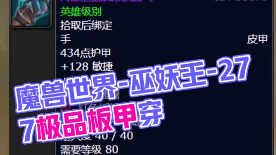 魔兽世界：冰冠堡垒最容易被跨甲的277极品，板甲大佬都能穿！ #魔兽世界 #巫妖王之怒 #魔兽世界怀