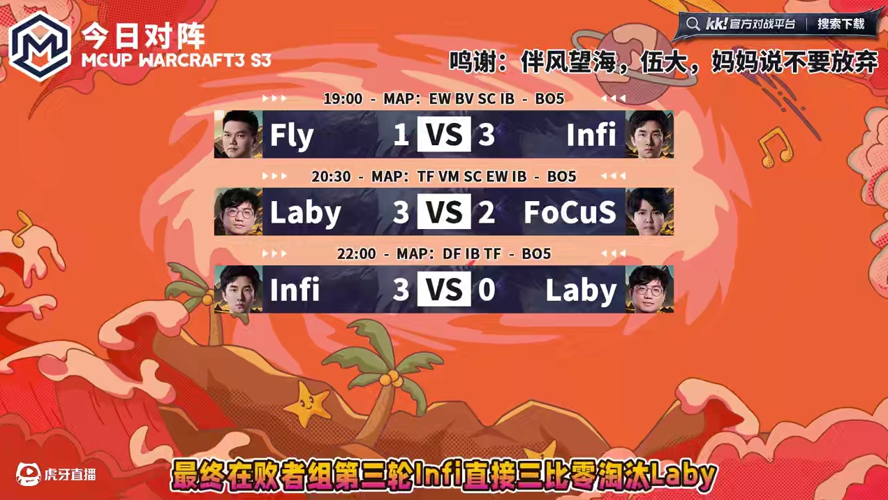 Infi淘汰Fly和Laby晋级！ 6月11日Mcup魔兽争霸ATR全随机趣味赛第3赛季淘汰赛第3天