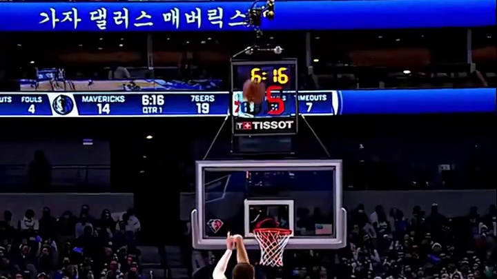 东契奇发现篮筐歪了像发现新大陆一样