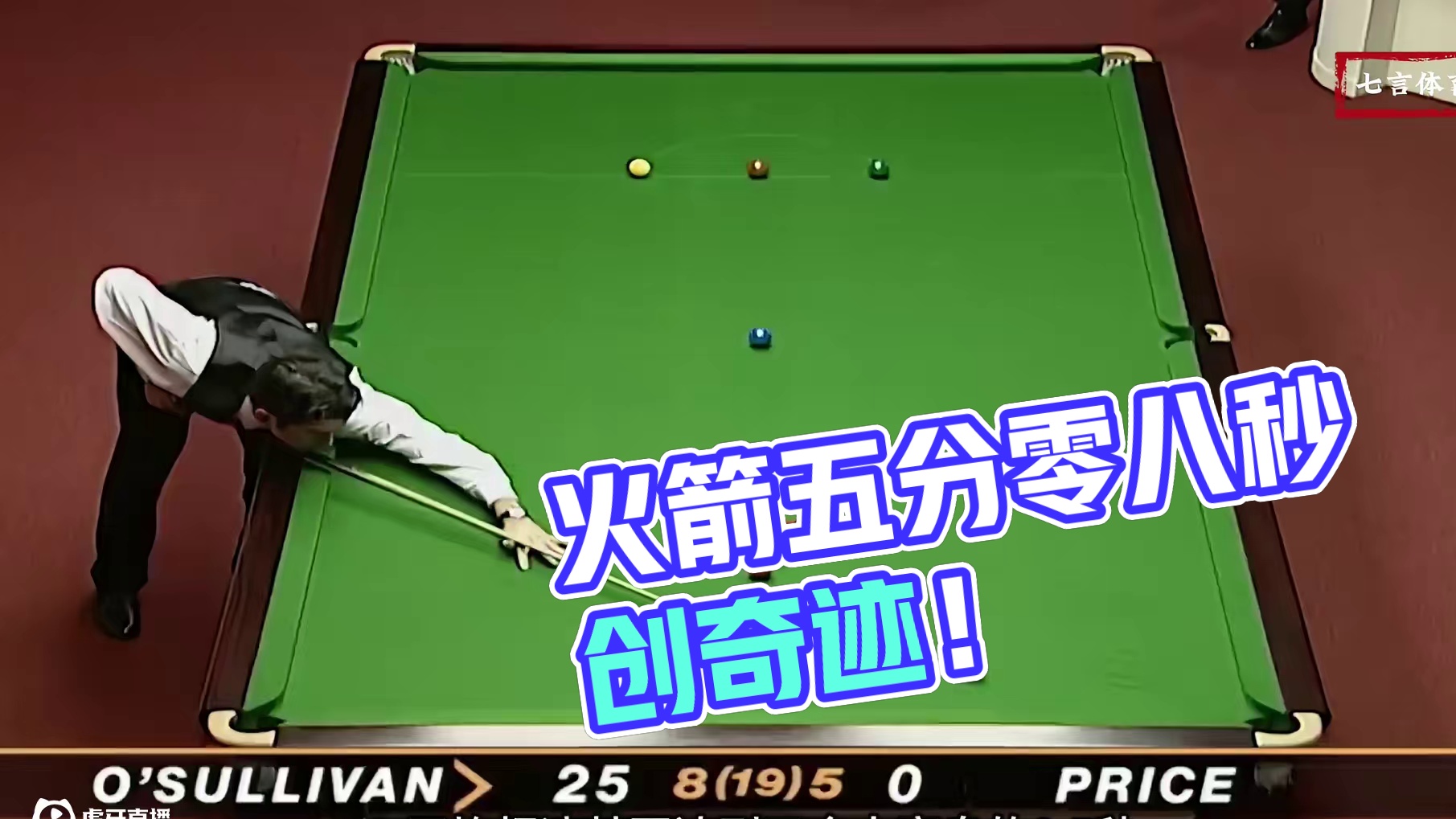 载入吉尼斯记录的成就，火箭五分零八秒缔造奇迹，史上最快147 #斯诺克 #台球 #体育 #奥沙利文 