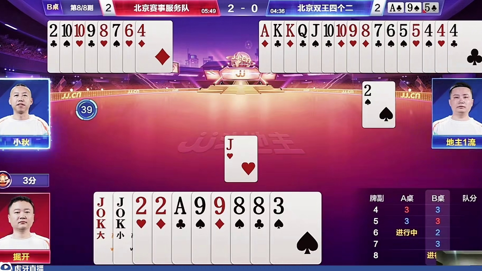 北京赛事服务让二追三大逆转！ 最后一副牌双赢一锤定音！掘开后控，浩哥海底配合！#斗地主残局 #jj斗