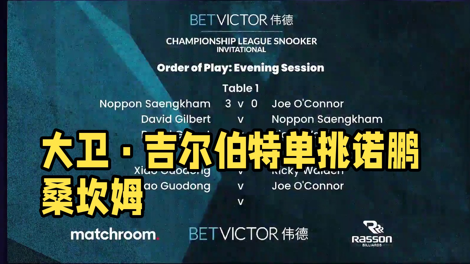 大卫·吉尔伯特vs诺鹏·桑坎姆 2025冠军联赛邀请赛 清流