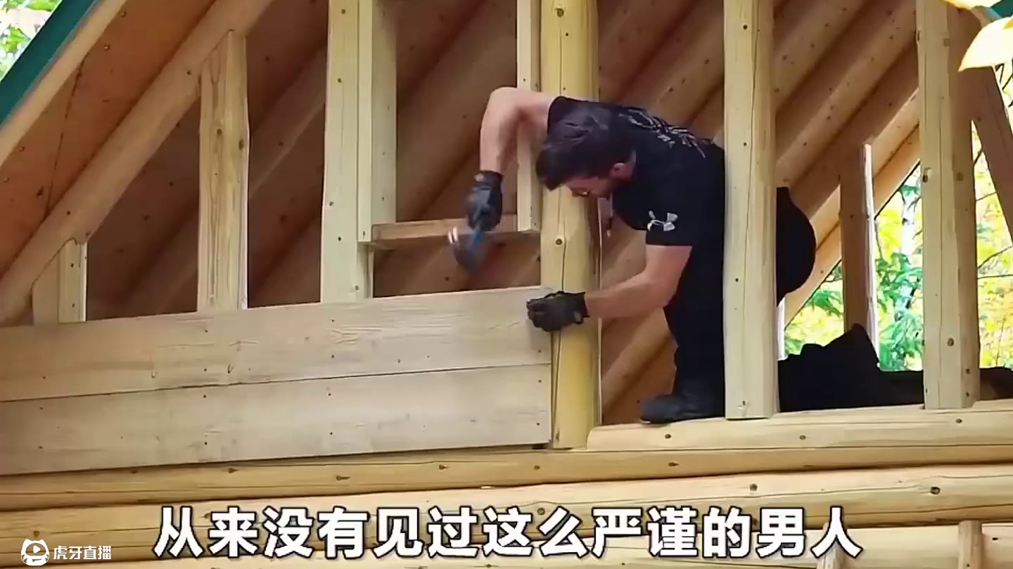 夫妻俩搭建木屋，将一片荒地改成梦想家园 #野外建造 #荒野建造 #解压