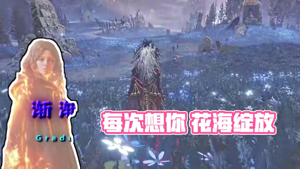 每次想你的时候我会种一朵花，最终变成花海；将我的爱，弃置于此 #艾尔登法环 #游戏中的震撼瞬间 #大
