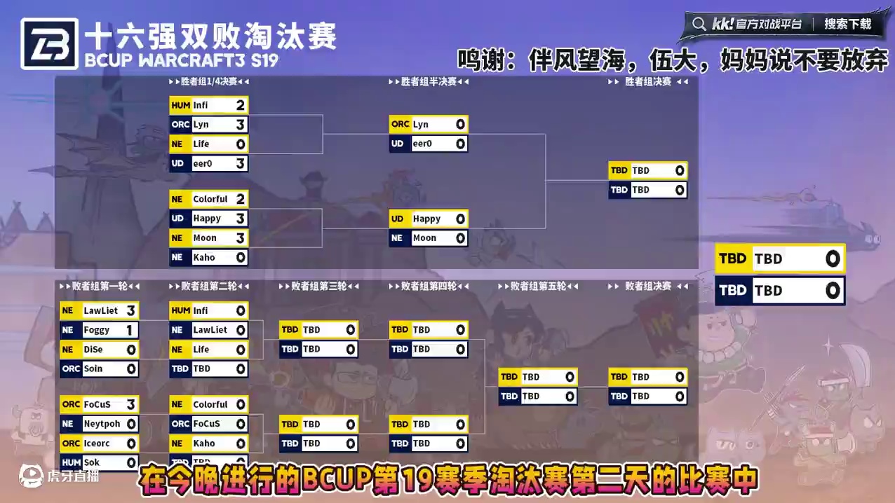 Moon击败Kaho，败者组Lawliet，FoCuS晋级！ 7月5日Bcup魔兽争霸赛第19赛季淘