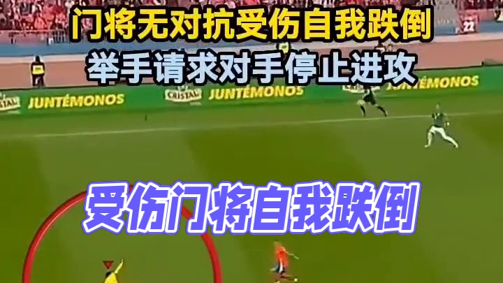 门将无对抗受伤自我跌倒